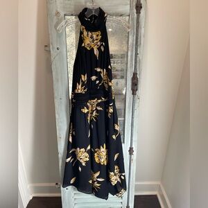Joie Black and Yellow Floral Dress NWT